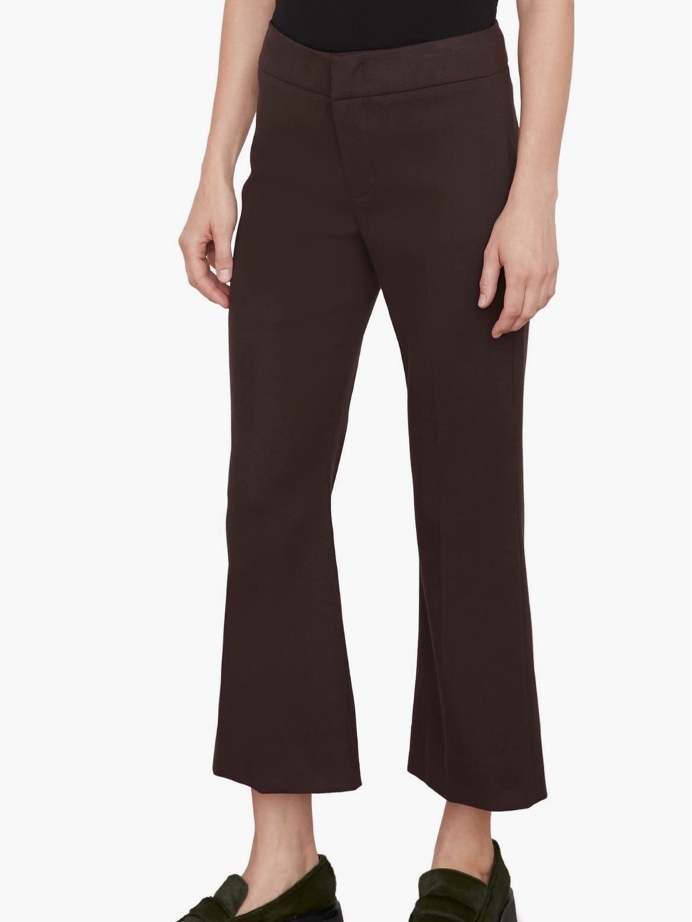 Vince Cropped Slim Flare Pants in Dark Brown - Size 4